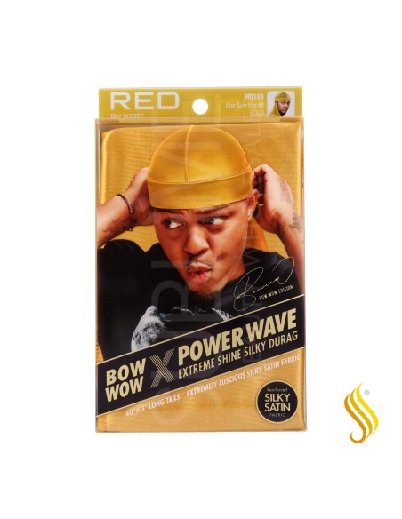 Red Kiss Power Wave Extreme Silky Durag Gold Capa De Cabello